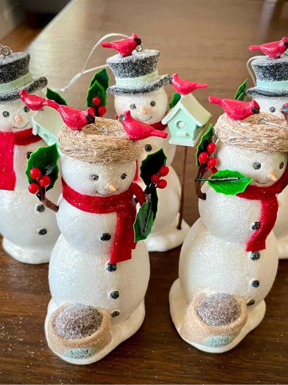 Holiday Snowman Ornaments (set of 5)